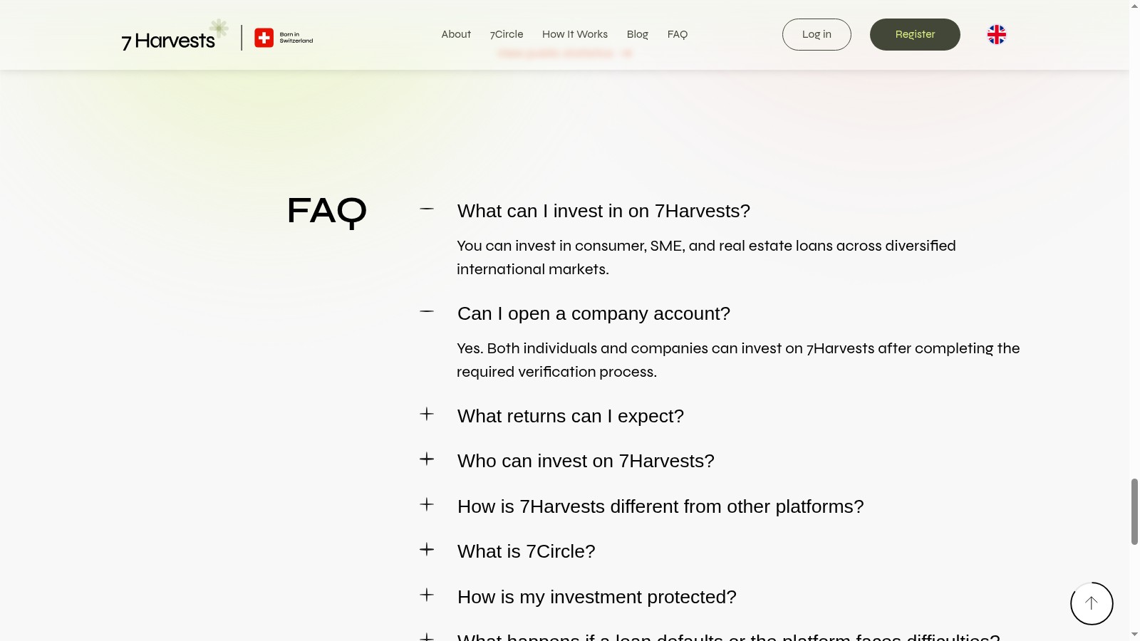 7Harvests public FAQ