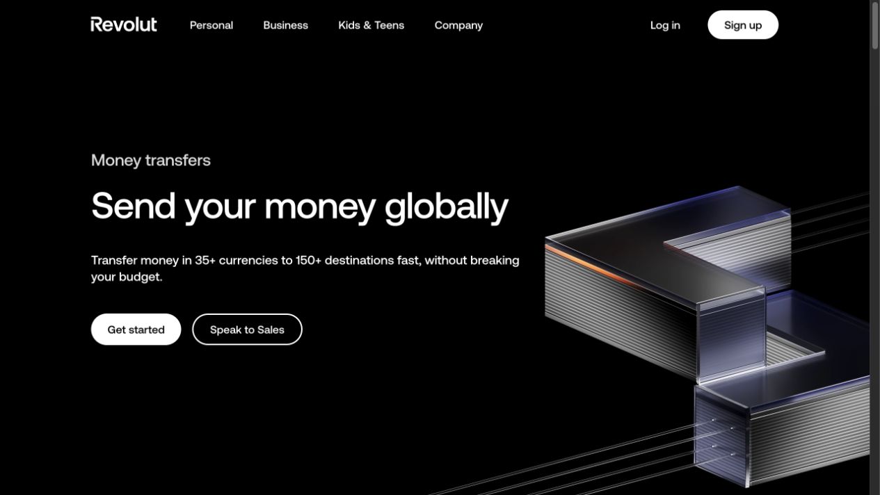 Revolut Business international transfer page